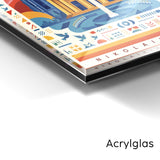 Eckansicht Acrylglas-Wandbild Bauhaus Nikolaikirche Leipzig mit glänzender Oberfläche