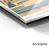 Eckansicht Acrylglas-Wandbild Bauhaus Neues Schloss Stuttgart mit glänzender Oberfläche