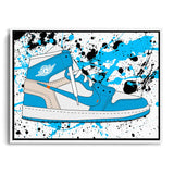 blau weißer Nike Air Jordan Schuh