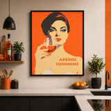 Aperol Sunshine Sommer-Motiv – Aperol Sunshine Leinwandbild für die Küche