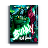 Bunny von Doom im actiongeladenen Pop-Art-Stil – Bunny von Doom Wandbild auf Leinwand