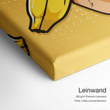 Banana Time – Qualitätsdetail Leinwand: 300 g/m² Premium-Leinwand, feine matte Leinwandstruktur