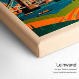 Bauhaus London – Qualitätsdetail Leinwand: 300 g/m² Premium-Leinwand, feine matte Leinwandstruktur
