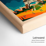 Bauhaus Paris – Qualitätsdetail Leinwand: 300 g/m² Premium-Leinwand, feine matte Leinwandstruktur