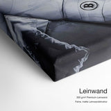 Bitcoin to the Moon – Qualitätsdetail Leinwand: 300 g/m² Premium-Leinwand, feine matte Leinwandstruktur