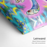 Bunny – Qualitätsdetail Leinwand: 300 g/m² Premium-Leinwand, feine matte Leinwandstruktur