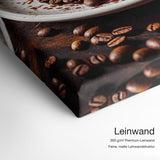 But first Coffee – Qualitätsdetail Leinwand: 300 g/m² Premium-Leinwand, feine matte Leinwandstruktur
