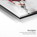 Cristiano Ronaldo ManU – Acrylglas Qualitätsdetail mit 6 mm Premium-Aufbau, massiver Metallplatte und intensiver Farbtiefe