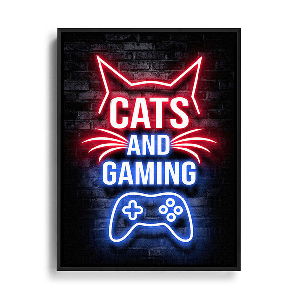 Gaming Design Cats and Gaming mit Schwarzem Rahmen