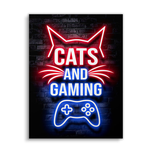 Vorderansicht Gaming Leinwand Cats and Gaming mit gemauerten Hintergrund