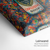 Champagne Graffiti – Qualitätsdetail Leinwand: 300 g/m² Premium-Leinwand, feine matte Leinwandstruktur