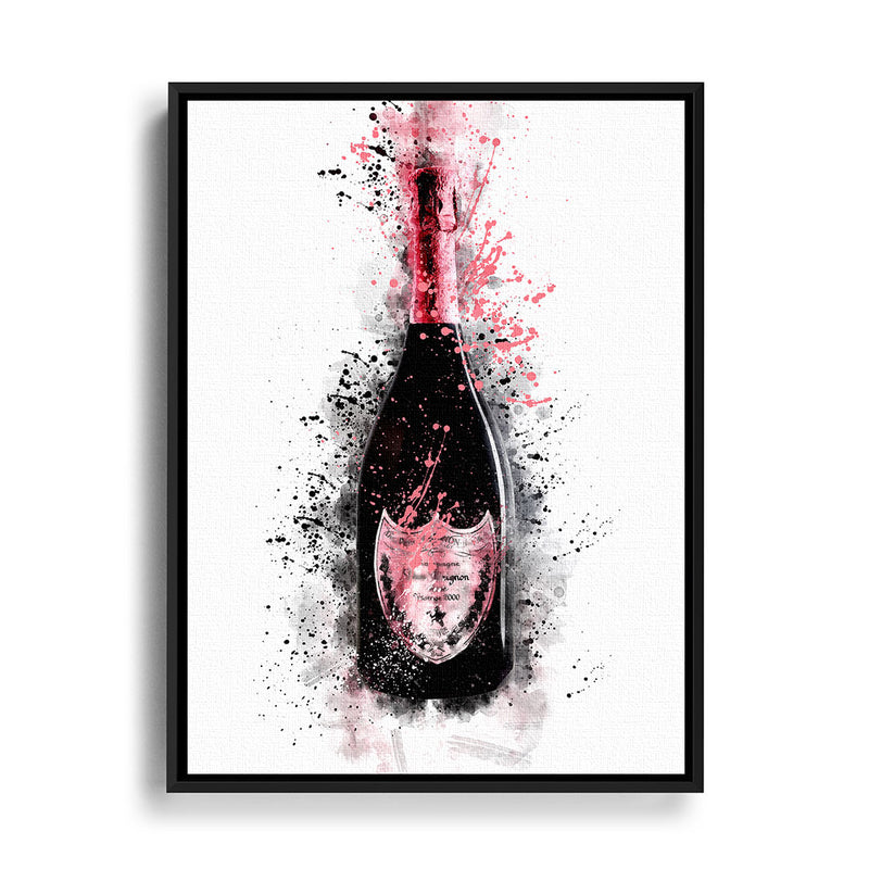 Leinwandbild von einer Dom Perignon Champagne Flasche