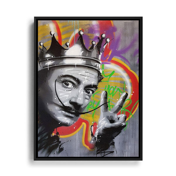 Charlie Chaplin mit einer Krone im Banksy Stil 