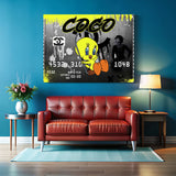 Coco Chanel mit Comic Tweety Wandbild