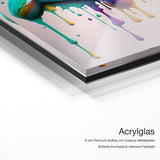 Colorful Gaming Controller No.2 – Qualitätsdetail Acrylglas: 6 mm Premium-Aufbau mit massiver Metallplatte, brillante Kontraste und intensive Farbtiefe