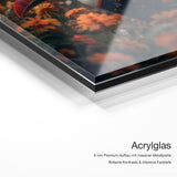Colorful Toucan – Acrylglas Qualitätsdetail mit 6 mm Premium-Aufbau, massiver Metallplatte und intensiver Farbtiefe