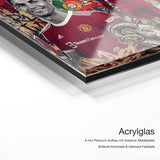 Cristiano Ronaldo GOAT – Acrylglas Qualitätsdetail mit 6 mm Premium-Aufbau, massiver Metallplatte und intensiver Farbtiefe
