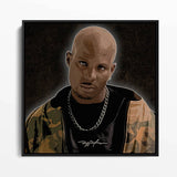 US Rapper DMX Portrait mit schwarzem Bilderrahmen
