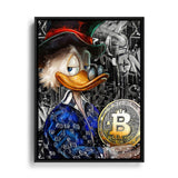 Wandbild Scrooge McDuck mit Bitcoin