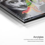 Dali Art – Acrylglas Qualitätsdetail mit 6 mm Premium-Aufbau, massiver Metallplatte und intensiver Farbtiefe