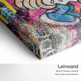 Die Schlümpfe – Leinwand Qualitätsdetail mit 300 g/m² Premium-Leinwand und feiner, matter Leinwandstruktur