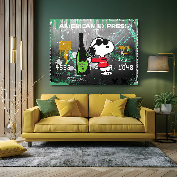 Dom Perignon mit Snoopy Comic Wandbild