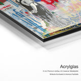 Dream Big Dreams – Acrylglas Qualitätsdetail mit 6 mm Premium-Aufbau, massiver Metallplatte und intensiver Farbtiefe