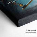 Dreams weigh more than Excuses – Leinwand Qualitätsdetail mit 300 g/m² Premium-Leinwand und feiner, matter Leinwandstruktur