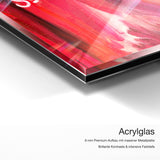 Du bist da, wo du sein sollst – Acrylglas Qualitätsdetail mit 6 mm Premium-Aufbau, massiver Metallplatte und intensiver Farbtiefe