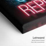 Eat Sleep Game Repeat – Leinwand Qualitätsdetail mit 300 g/m² Premium-Leinwand und feiner, matter Leinwandstruktur