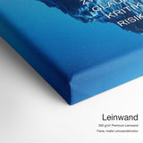 Eisberg des Erfolgs – Leinwand Qualitätsdetail mit 300 g/m² Premium-Leinwand und feiner, matter Leinwandstruktur