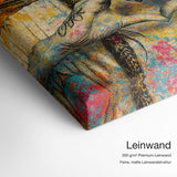 Fashion Lifestyle – Leinwand Qualitätsdetail mit 300 g/m² Premium-Leinwand und feiner, matter Leinwandstruktur