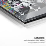 First Kiss – Acrylglas Qualitätsdetail mit 6 mm Premium-Aufbau, massiver Metallplatte und intensiver Farbtiefe