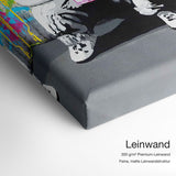 First Kiss – Leinwand Qualitätsdetail mit 300 g/m² Premium-Leinwand und feiner, matter Leinwandstruktur