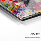 Follow your Dreams Neon – Acrylglas Qualitätsdetail mit 6 mm Premium-Aufbau, massiver Metallplatte und intensiver Farbtiefe