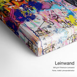 Follow your Dreams Neon – Leinwand Qualitätsdetail mit 300 g/m² Premium-Leinwand und feiner, matter Leinwandstruktur