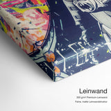 Follow your Dreams Batman – Leinwand Qualitätsdetail mit 300 g/m² Premium-Leinwand und feiner, matter Leinwandstruktur