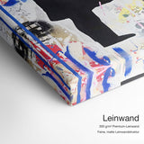 Follow your Heart Streetart – Leinwand Qualitätsdetail mit 300 g/m² Premium-Leinwand und feiner, matter Leinwandstruktur