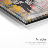 Forever You – Acrylglas Qualitätsdetail mit 6 mm Premium-Aufbau, massiver Metallplatte und intensiver Farbtiefe