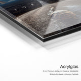 Forward – Acrylglas Qualitätsdetail mit 6 mm Premium-Aufbau, massiver Metallplatte und intensiver Farbtiefe