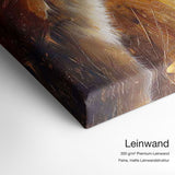 Fox and Butterfly – Leinwand Qualitätsdetail mit 300 g/m² Premium-Leinwand und feiner, matter Leinwandstruktur