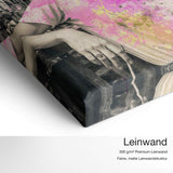 Frida Picasso – Leinwand Qualitätsdetail mit 300 g/m² Premium-Leinwand und feiner, matter Leinwandstruktur