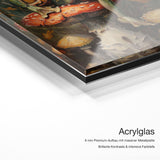 Froschkonzert – Acrylglas Qualitätsdetail mit 6 mm Premium-Aufbau, massiver Metallplatte und intensiver Farbtiefe