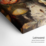 Froschkonzert – Leinwand Qualitätsdetail mit 300 g/m² Premium-Leinwand und feiner, matter Leinwandstruktur