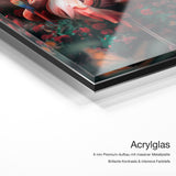 Funky Flamingo – Acrylglas Qualitätsdetail mit 6 mm Premium-Aufbau, massiver Metallplatte und intensiver Farbtiefe