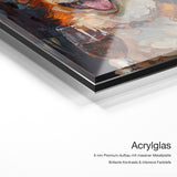 Funny Welsh Corgi – Acrylglas Qualitätsdetail mit 6 mm Premium-Aufbau, massiver Metallplatte und intensiver Farbtiefe