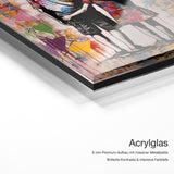 Geschwister für immer – Acrylglas Qualitätsdetail mit 6 mm Premium-Aufbau, massiver Metallplatte und intensiver Farbtiefe