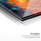 Glaube an dich und alles ist möglich – Acrylglas Qualitätsdetail mit 6 mm Premium-Aufbau, massiver Metallplatte und intensiver Farbtiefe