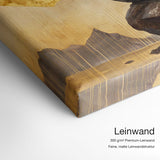 Gold Bonsai – Leinwand Qualitätsdetail mit 300 g/m² Premium-Leinwand und feiner, matter Leinwandstruktur