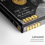 Gold Dollar Bill – Leinwand Qualitätsdetail mit 300 g/m² Premium-Leinwand und feiner, matter Leinwandstruktur